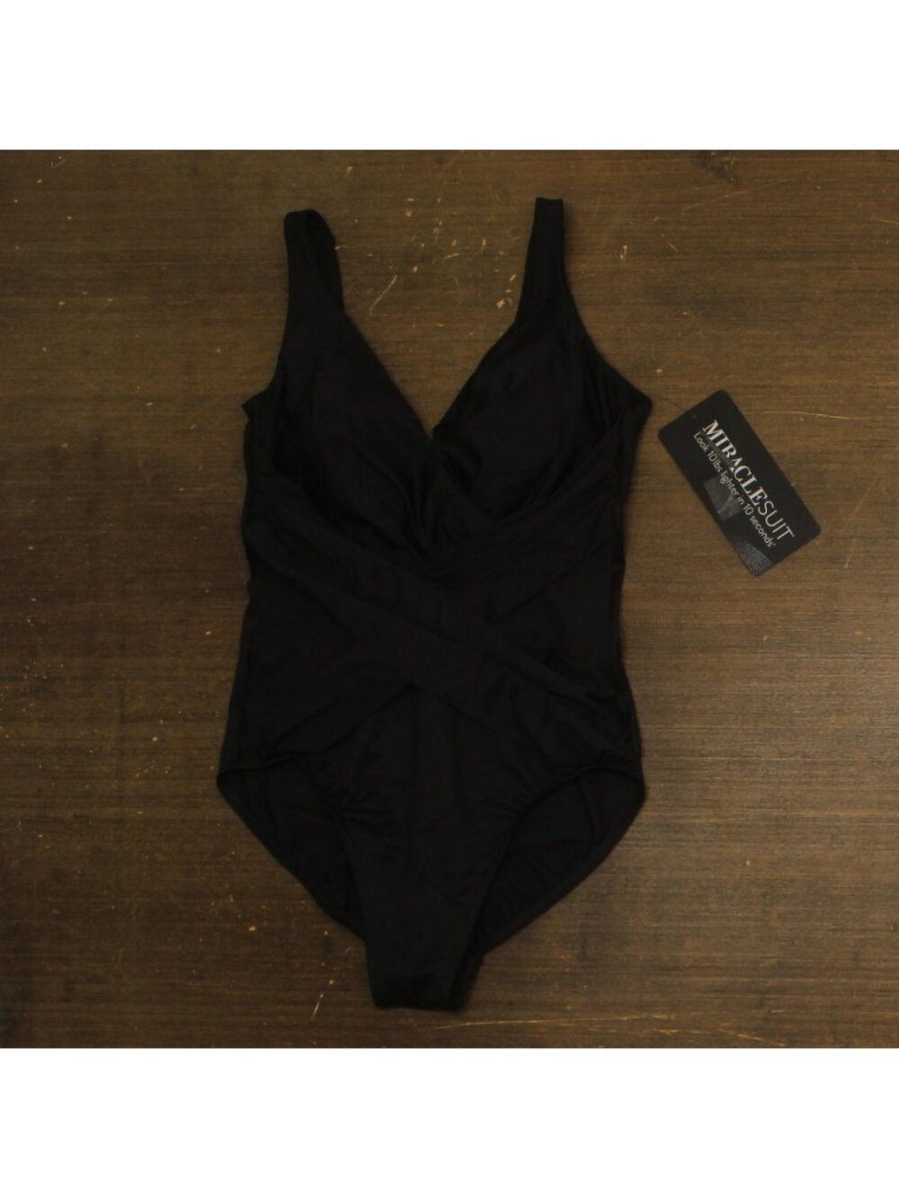 Miraclesuit Crossover Soft Cup Tummy Control One Piece Swimsuit Black 12